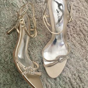 Gold Evening Heels